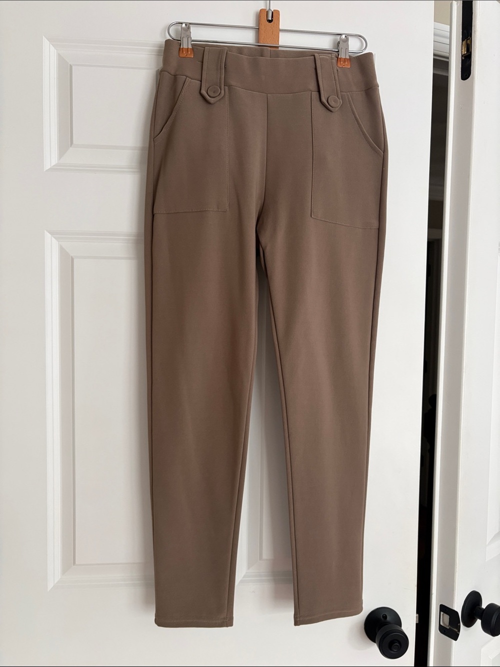 Women's High-Rise Pull-On Pants in Taupe